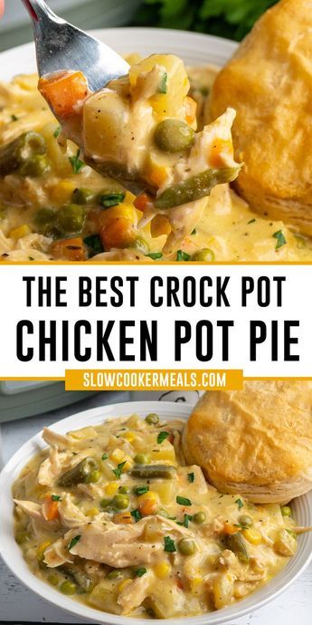 Pot Pie Chicken, Crockpot Chicken Pot Pie, Pie Chicken, Easy Crockpot Dinners, Crockpot Dinners, Crock Pot Chicken, Pot Pies Recipes, Chicken Pot Pie Recipes, Crockpot Dishes