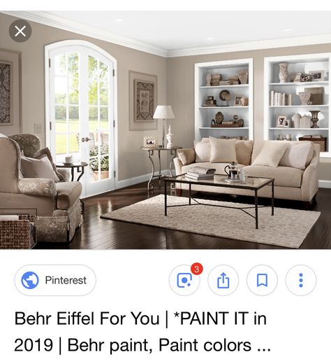 Behr Eiffel For You, Eiffel For You Paint Behr, Investment House, Colors For Living Room, Home Paint Color, Hallway Inspiration, New House Living Room, New Farmhouse, Behr Paint