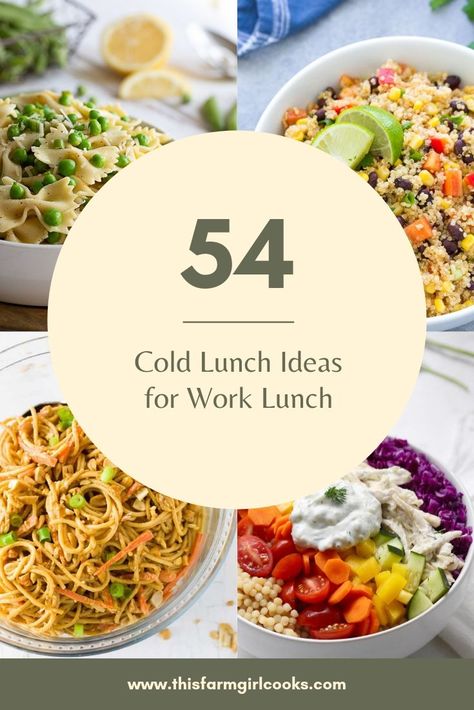 I've rounded up 54 of the best cold lunch ideas, no heat required! If you need ideas for easy lunches to take to work, then read on! Cold Lunch Ideas For Work, Lunches To Take To Work, No Heat Lunch, Field Meals, Cold Lunch Ideas, Work Lunch Ideas, Lunches For Work, Cold Lunch, Lunch Ideas For Work