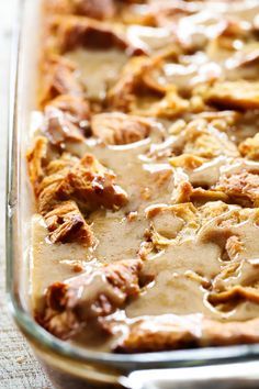 The BEST Croissant Bread Pudding - Chef in Training Bread Pudding With Croissants, Croissant Rolls, Croissant Bread Pudding, Best Bread Pudding, Buttermilk Syrup, Puding Roti, Bread Pudding Recipes, Croissant Bread, Pumpkin Bread Pudding