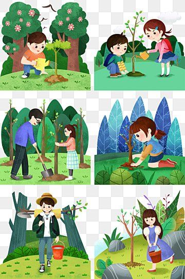 People Planting Trees Drawing, Save Earth Drawing, Cartoon Character Clipart, Preschool Fine Motor Activities, School Art Activities, Trees Png, Kids Cartoon Characters, Arbor Day, Collection Illustration