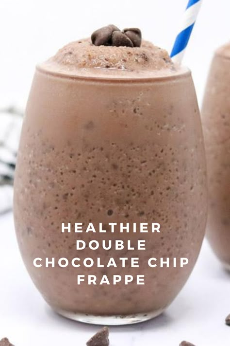 Double Chocolate Chip Frappe, Low Calorie Drink Recipes, Low Cal Chocolate, Chocolate Chip Frappe, Low Calorie Chocolate, Frappe Recipe, Beverage Ideas, Low Calorie Drinks, Frozen Coffee