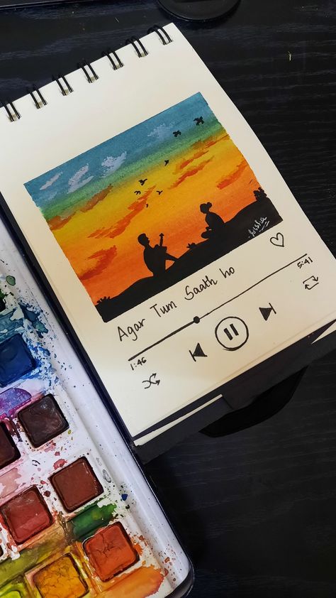 Song Painting Ideas On Canvas, Song Polaroid Painting, Spotify Painting Ideas, Aesthetic Song Drawing, Song Painting Ideas, Cute Polaroid Paintings, Polaroids Painting, Drawing Ideas Music, Songs Painting