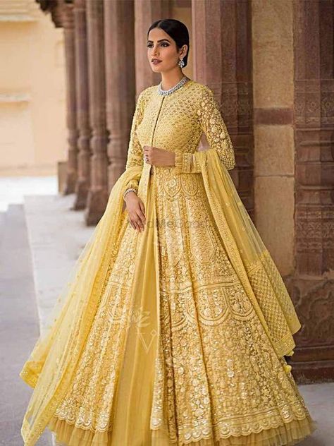 Sangeet Lehenga - Latest Collection with Prices - Shop Online Lehenga With Anarkali, Skirt And Kurti Indian Wedding, Gowns With Jackets Indian, Jacket Style Lengha, Indian Bridal Anarkali, Gown With Jacket Indian Wedding, Indian Wedding Outfits Gowns, Lakhnavi Gown Design, Anarkali Suits For Roka