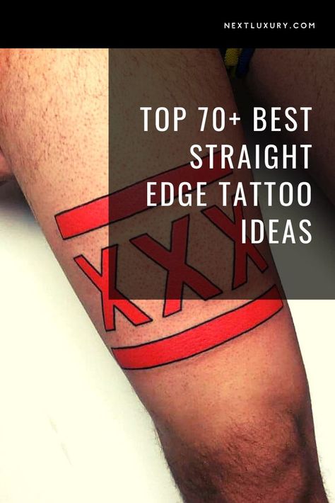 Tattoos have long been used to make statements about the wearer’s lifestyle and one of the most recognized of these meaningful symbols is the straight edge tattoo. #tattooideas Comfort Kills Tattoo, Straight Edge Tattoo Designs, Straight Edge Tattoo Ideas, 76 Tattoo, Hardcore Tattoos, Straight Edge Tattoo, Hardcore Tattoo, Edge Tattoo, Discover Tattoo