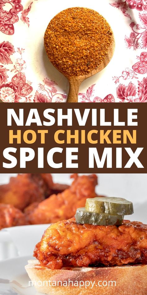 THE BEST Nashville Hot Chicken Seasoning Mix | Montana Happy Chicken Tacos Recipes, Best Chicken Tacos, Herb Salt Recipe, Nashville Hot Chicken Recipe, Chicken Seasoning Mix, Hot Chicken Recipe, Chicken Seasoning Recipes, Homemade Dry Mixes, Tacos Recipes