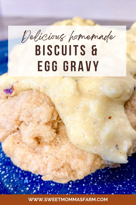 The best fluffy drop biscuit recipe and egg gravy that our Grandpa would make for breakfast. It's an easy breakfast that the entire family will enjoy! Eggs And Gravy, Egg Gravy Recipe, Drop Biscuit Recipe, Egg Gravy, Best Biscuits, Drop Biscuits Recipe, Make Biscuits, Cooking Hard Boiled Eggs, Egg Biscuits