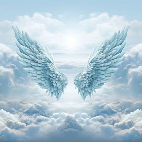 Heaven Images Art, Angelic Background, Angels Background, Angel Background, Angel Wings Photography, Heaven Background, Angel Wings Background, Memorial Background, Relaxing Wall Art