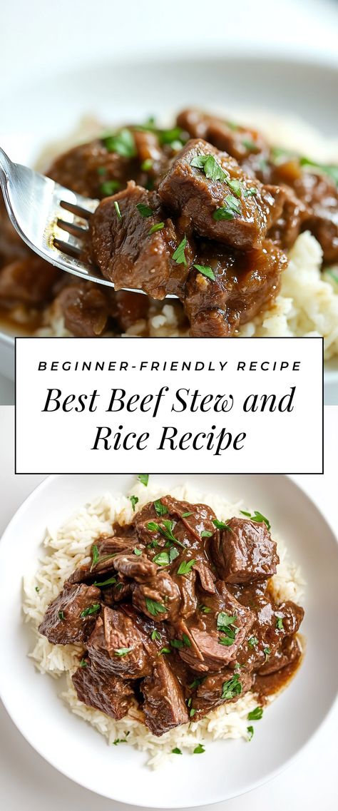 Image for Best Beef Stew and Rice Recipe Recipe With Cubed Beef, Stew Steak Recipes Dinners, Stew Meat Rice And Gravy, Meal Ideas With Stew Meat, Beef Stewing Cubes Recipes, Stew Meat Over Rice, Diced Beef Steak Recipes, Beef Stew And Rice Recipes, Recipes With Stewing Beef Meat