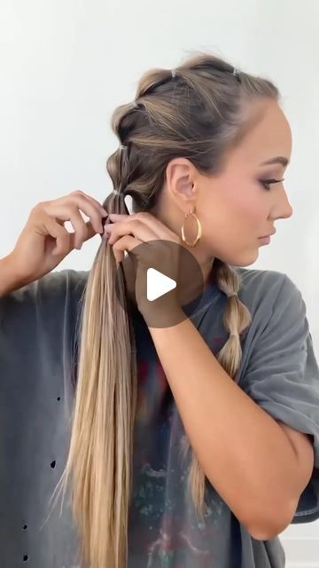 Simple Braid For Long Hair, Easy Hair Braids To Do On Yourself, Easy Hair Styles Braids, Hair Styles For Long Hair Tutorials, Pletenice Za Kosu, Long Hair Simple Hairstyles, Hairstyles For Dance Competition, Long Hairstyle Women, Daily Hairstyles For Long Hair