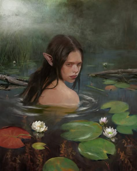 ArtStation - water nymph Water Nymph Aesthetic, Fairy Painting, Sea Nymph, Fairy Photoshoot, Water Nymph, Water Fairy, Girl In Water, Water Nymphs, Photography Themes