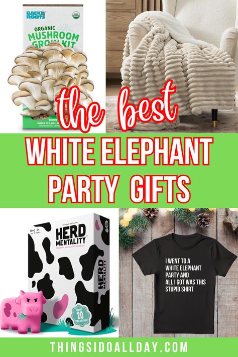 Christmas Gift Ideas for White Elephant Parties, Yankee Swap Exchanges, Grab Gifts, Chinese Auctions, and more holiday party gift swaps! Christmas White Elephant Gifts Ideas, Gifts For White Elephant Gift Exchange, Great White Elephant Gift Ideas, Unique Gift Exchange Ideas, Chinese Gift Exchange Ideas $25, Chinese Christmas Exchange Gift Ideas, Adult White Elephant Gift Exchange Ideas, Chinese Auction Ideas, Chinese Gift Exchange Ideas