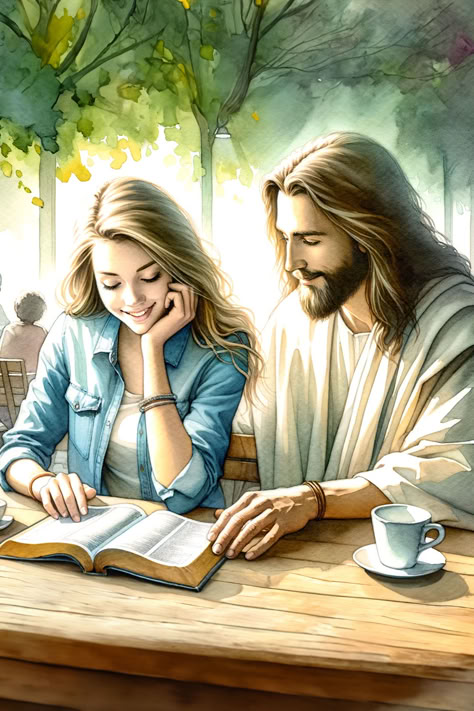 Jesus and me art enjoying quiet time with Jesus Prayer For Prosperity, Jesus And Me, Jesus Artwork, Your Word, Jesus Art, About Jesus, Jesus Pictures, The Holy Spirit, Jesus Is