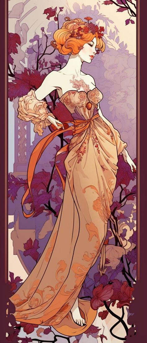 Art Nouveau Reference, Art Nouveau Woman, Art Nouveau Fashion, Art Nouveau Mucha, Alphonse Mucha Art, Mucha Art, Arte Grunge, Art Nouveau Illustration, Art Nouveau Poster