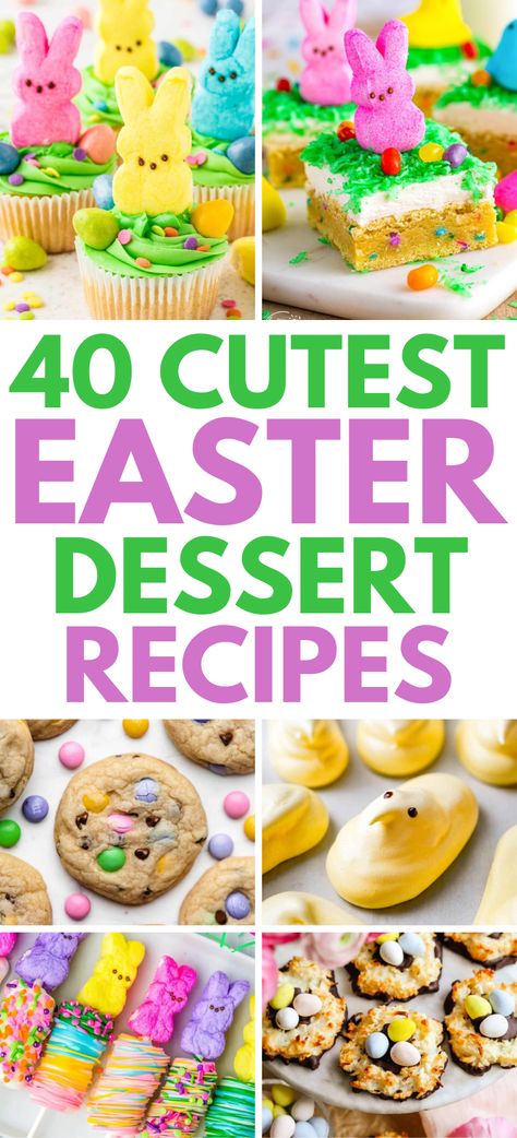 Find the best cute Easter dessert recipes and Easter treat ideas! Fun easy Easter desserts, Easter recipes dessert brunch ideas, Easter food, spring Easter dessert ideas, fun Easter desserts for kids to make. Fun Easter Desserts, Easter Recipes Dessert, Dessert Recipes Easter, Brunch Ideas Easter, Easter Desserts For Kids, Easter Themed Desserts, Easter Brunch Dessert, Best Easter Desserts, Desserts For Kids To Make