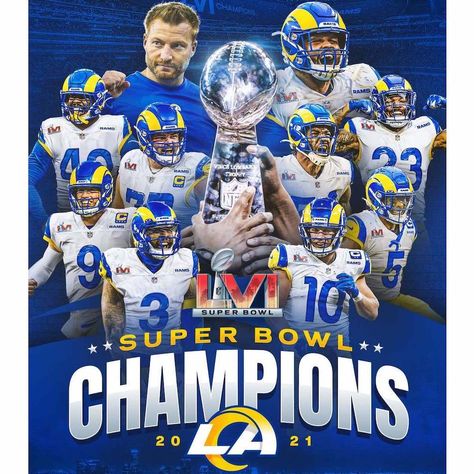 The Los Angeles Rams are Super Bowl Champions! Honor the huge win with Super Bowl LVI gear and collectibles. La Rams Football, Sean Mcvay, Cooper Kupp, Ram Wallpaper, Nfl Football Art, Rams Football, Super Bowl Nfl, Super Bowl Champions, La Rams