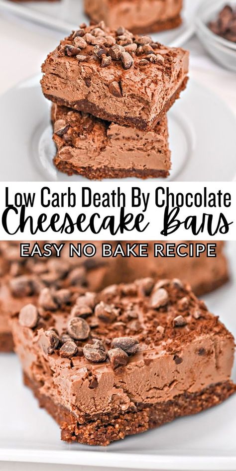 Chocolate Cheesecake Bars, Cheesecake Bars Easy, Losing 40 Pounds, Low Carb Treats, Keto Dessert Easy, Low Carb Sweets, Low Carb Chocolate, Keto Cheesecake, Keto Sweets