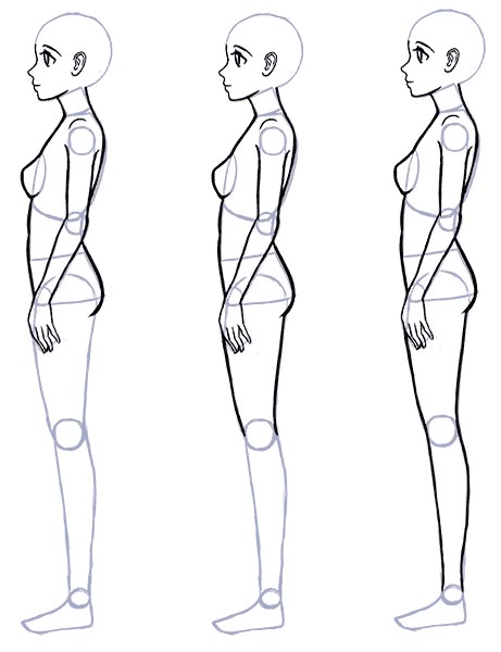 Anime Side View, Side View Drawing, Drawing Anime Bodies, Profile Drawing, Person Drawing, Body Drawing Tutorial, Draw Anime, 캐릭터 드로잉, Arte Inspo