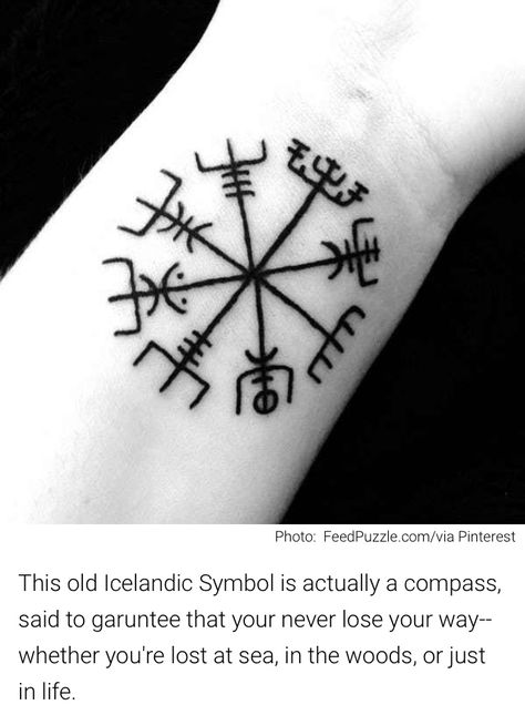 Icelandic Tattoo, Small Feather Tattoo, Viking Compass Tattoo, Island Tattoo, Simple Tattoos For Women, Symbole Viking, Phrase Tattoos, Rune Tattoo, Norse Symbols