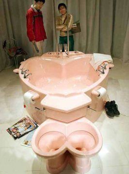 The Love Toilet!! Cool Toilets, Pink Toilet, Toilet Humor, Public Bathrooms, Bathroom Red, Toilet Design, Toilet Bowls, Bad Design, Pink Bathroom