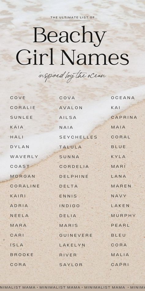 Cove Name Meaning, Ocean Names Girl, Ocean Baby Names, Baby Girls Names, Ocean Names, Sweet Baby Names, Ocean Girl, Names For Girls, Best Character Names