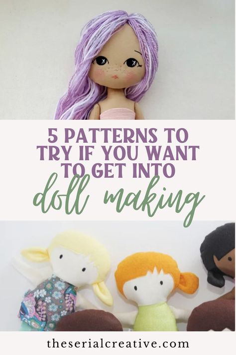 Interested in learning how to make dolls? Here are five patterns that are great for beginners to doll making. Which ones will you try? 

#dollmaking #dolldiy #clothdolls #ragdolls #toydiy #crafting Handmade Dolls Tutorial, Doll Patterns Free Sewing, Diy Dolls Making, Doll Making Patterns, Doll Making Tutorials, Doll Patterns Free, Making Patterns, Sculpted Doll, Homemade Dolls