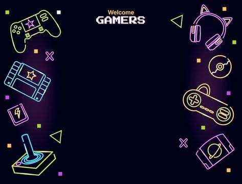 Gamer Backgrounds Wallpapers, Gaming Background Wallpaper, Gamer Backgrounds, Neon Template, Background Gaming, Video Game Wallpaper, Games Background, Gaming Background, Video Game Backgrounds