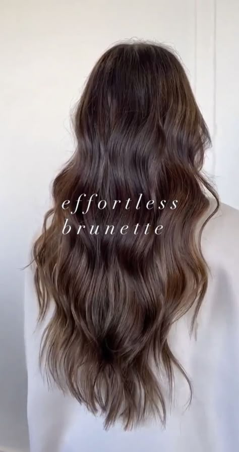 Brunette Hair Color With Subtle Highlights, Super Natural Balayage, Brown Hair Inpos, Hair Trim Ideas Long Hair, Beachy Wedding Hair Long Brunette, Modern Brunette Hair Color, New Brunette Hair Trends, Solid Burnett Hair Color, Natural Burnett Hair