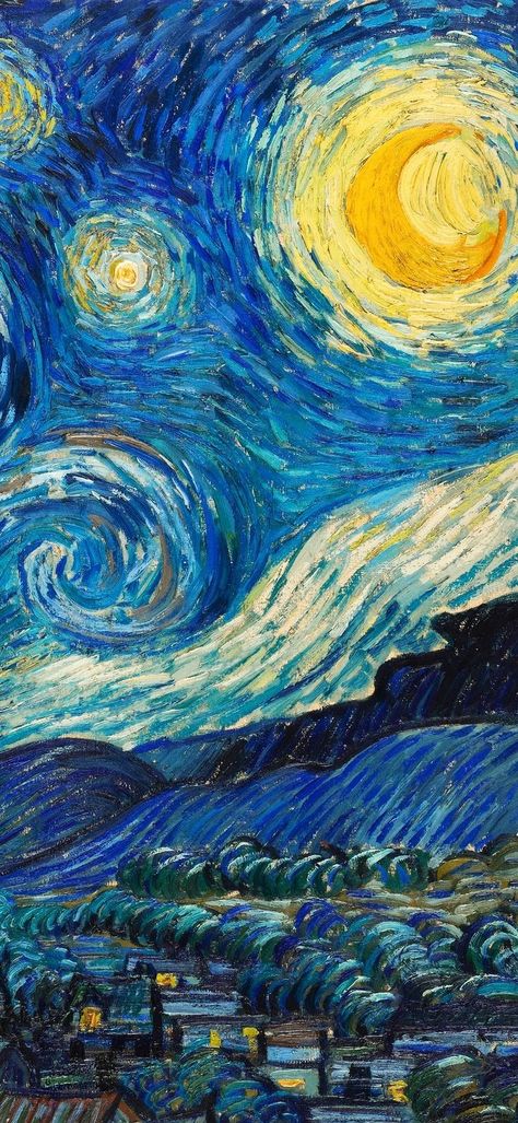 Famous Painting Wallpaper Iphone, Aesthetic Starry Night Wallpaper, Stary Night Wallpaper 4k, Vincent Van Gogh Wallpaper, Van Gogh Aesthetic, Eclectic Paintings, Night Accessories, Van Gogh Wallpaper, Starry Night Wallpaper