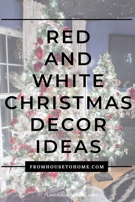 Gold Christmas Home Decor, Red And White Christmas Decor, White Christmas Decor Ideas, Red And Gold Christmas, Red Gold Christmas, Christmas Home Decor Ideas, Decor Color Schemes, Red And White Christmas, Gold Christmas Decorations