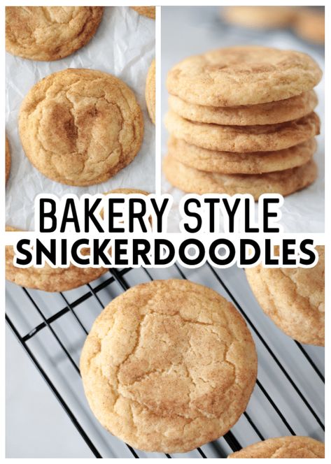 Bakery Style Snickerdoodle Cookies Egg Nog Snickerdoodle Cookies, Cookie Snickerdoodle, Best Snickerdoodle Recipe, Bakery Snickerdoodle Cookies, Snickerdoodle Christmas Cookies, Easy Cookie Recipe For Cookie Exchange, Bakery Style Snickerdoodle Cookies, The Best Snickerdoodle Cookies, Fluffy Snickerdoodle Cookies