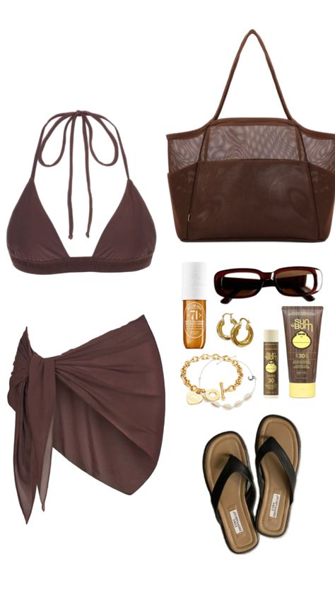 Brown Bathing Suit Outfit, Love Island Outfits, Island Outfits, Bathing Suit Outfits, Outfit Verano, Outfits 2016, Medical Outfit, Street Look, Love Island