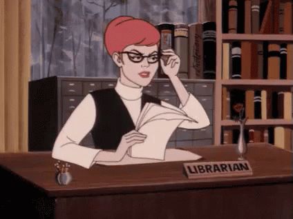 Cartoon Librarian Wink GIF - Cartoon Wink Librarian - Discover  Share GIFs Library Memes, Librarian Humor, Digital Humanities, Library Humor, Library Boards, Library Science, Barbara Gordon, School Librarian, Library Programs