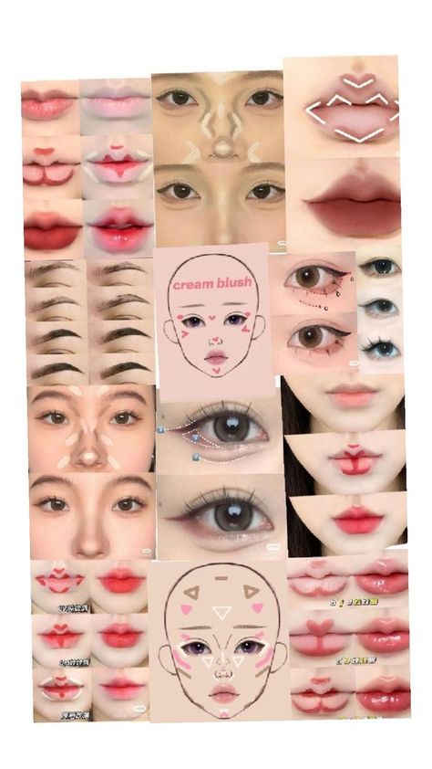 Fete Emo, Korean Makeup Tips, Asian Makeup Tutorials, Mekap Mata, Simple Makeup Tips, Makeup Face Charts, Doll Eye Makeup, Beauty Makeup Tutorial, Lip Makeup Tutorial