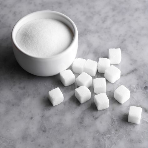 Granulated sugar in bowl with cubes on countertop Abdomen Plat, Eating Challenge, Emergency Food Storage, Clean Eating Challenge, No Sugar Diet, Sugar Intake, Emergency Food, Sugar Detox, Diet Menu