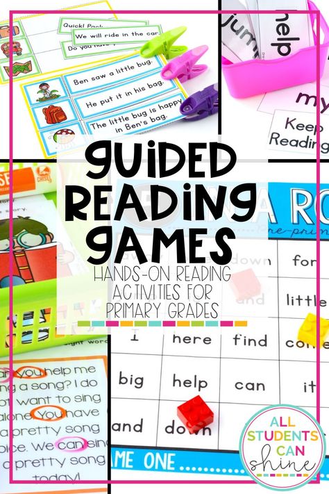 Free Guided Reading Activities, 1st Grade Reading Curriculum, Hands On Reading Activities 1st Grade, Reading Activities For 1st Grade, Independent Reading Activities 1st Grade, Reading Games For Elementary Students, Small Group Activities Elementary, Small Group Reading Activities 1st Grade, Grade 1 Reading Activities