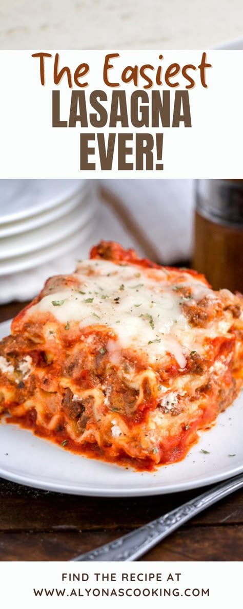 3 Ingredient Lasagna, Lasagna With Prego Sauce, Copycat Stouffers Lasagna, Lasagna Recipe With Precooked Noodles, Easy Lasagna No Ricotta, Easy Fast Lasagna Recipe, Easy Oven Lasagna Recipe, Lasagna With Cooked Noodles, 8 X 8 Lasagna Recipe