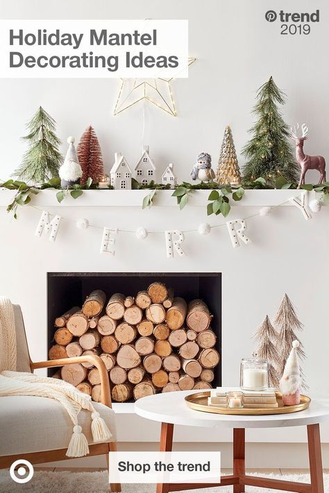 Gold Glitter Christmas, Target Christmas, Holiday Mantel, Christmas Decor Inspiration, Simple Christmas Decor, Christmas Mantle, White Christmas Decor, Christmas Fireplace, Indoor Christmas Decorations