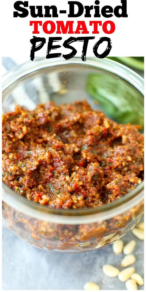 Red Pesto Recipe, Sun Dried Tomato Pesto Recipe, Pesto Recipes Dinner, Tomato Pesto Recipe, Best Pesto Recipe, Easy Pesto Recipe, Tomato Basil Pesto, Sun Dried Tomato Pesto, Basil Pesto Recipe