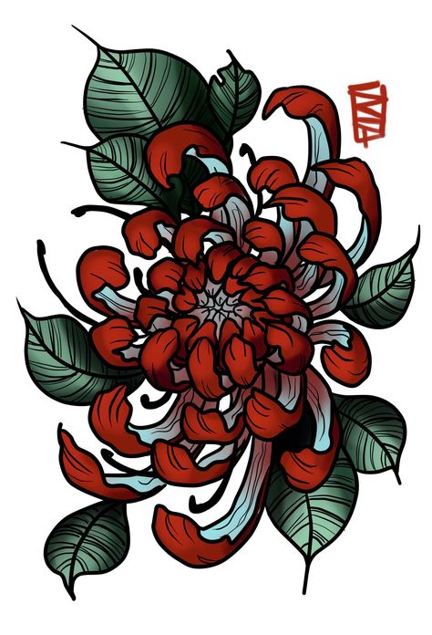 Back Tattoo Women Japanese, Fleurs Art Nouveau, Salvation Tattoo, Tattoos Hand, Japanese Flower Tattoo, Japanese Chrysanthemum, Chrysanthemum Tattoo, Japan Tattoo Design, Japanese Flower