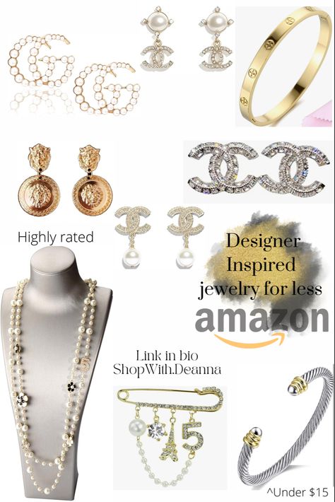 Chanel Inspired Jewelry, Amazon Must Haves Jewelry, 2024 Jewelry Trends Women, Must Have Jewelry Pieces, 2024 Jewelry Trend, Chanel Accessories Jewelry, Classic Jewelry Essentials, Amazon Jewelry Finds, Money Accessories