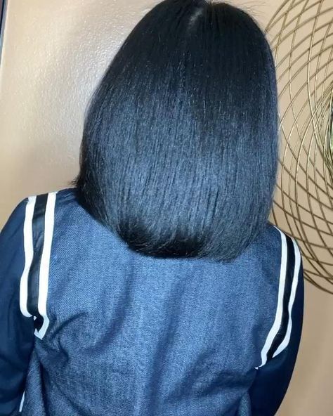 Layered Bob Silk Press, Shoulder Length Silk Press, Shoulder Length Silk Press Natural Hair, Silk Pressed Natural Hair, Natural Hair Silk Press, Long Relaxed Hair, Hair Twist Bun, Silk Press Hair, Pressed Natural Hair