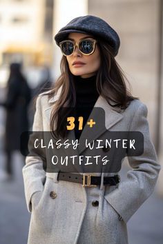 Stylish Travel Outfits For Women Winter, Beautiful Winter Outfits For Women, Classy Winter Coats For Women, Womens Winter Outfits Dressy, Classy Cold Outfits, Fancy Brunch Outfit Winter, Winter Lunch Outfit Ideas, Old Money Outfits Women Winter Elegant, Cozy Elegant Outfit