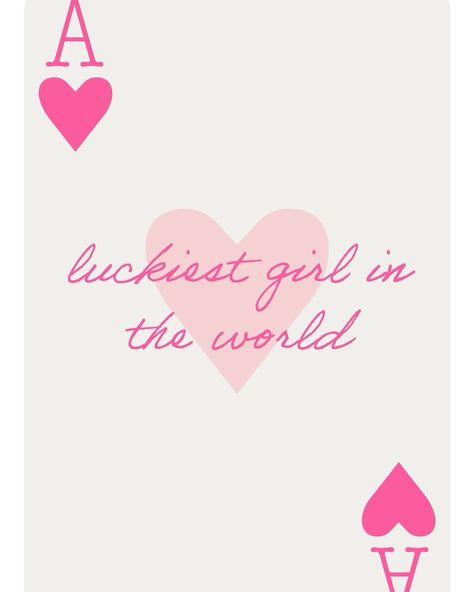 I am the luckiest girl in the world 💓 everything works out in my favor 🎀✨ #affirmations Im The Luckiest Girl In The World, I Am The Luckiest Girl, New Year Vision Board, New Year Vision, Luckiest Girl In The World, The Luckiest Girl, Luckiest Girl Alive, Year Vision Board, Ace Card