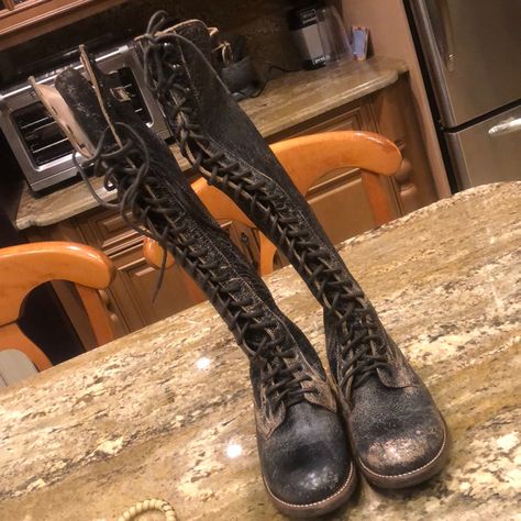 New W/O Tags Never Worn Split Calf For Adjustability Logging Boots, Witchy Boots, Monkey Boots, Black Lace Up Boots, Woman Bedding, Fashion Articles, Bed Stu, Boots Winter, Pretty Clothes