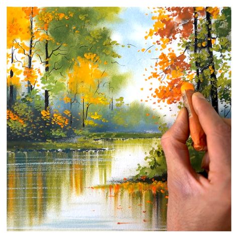 Oil Colour Landscape Painting, Painting By Oil Pastel, Oil Pastel Painting Ideas For Beginners, Landscape Pastel Drawing, Soft Pastel Landscape Paintings, Oil Pastel Landscape Drawing, Nature Drawing Oil Pastel, Oilpastel Drawing Pastel Art, Oil Pastel Drawings Landscapes