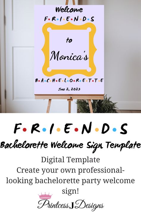 Friends Tv Show Bachelorette Party, Friends Themed Wedding Ideas, Friends Bachelorette Party Theme, Friends Theme Bachelorette Party, Friends Themed Bachelorette Party, Template Friends, Friends Themed Party, Friends Bachelorette Party, Themed Bachelorette Party