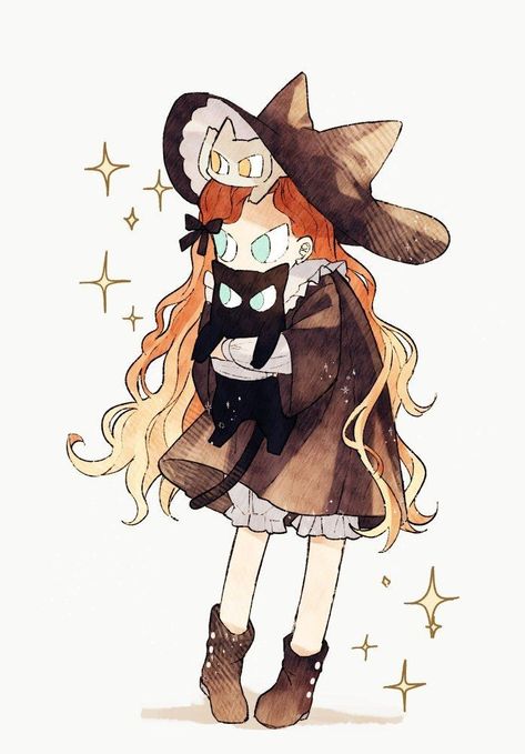 Witch Drawing, Witch Characters, Arte Peculiar, 캐릭터 드로잉, Arte Inspo, Witch Art, 영감을 주는 캐릭터, Cute Art Styles, Cute Characters