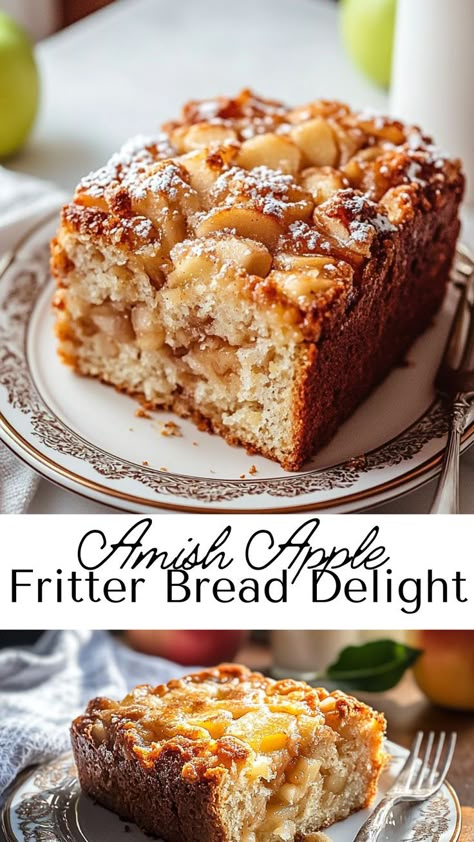 Enjoy Delicious Amish Apple Fritter Bread, a recipe full of spiced apples and a sweet glaze that’s perfect for fall. This bread is ideal for breakfast, dessert, or an afternoon snack. Add it to your fall recipes collection for a cozy, homemade treat that everyone will love! Amish Fritter Bread, Apple Strudel Bread Recipe, Amish Apple Scrapple, Apple Fritter Bread Machine Recipe, Amish Apple Fritter Bread Recipe, Amish Applesauce Bread, Famous Apple Fritter Bread, Apple Bread Machine Recipes, Apple Spice Desserts