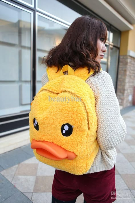 Duck Backpack ! Rubber Duck Ideas, Duck Merch, Duck Items, Duck Outfit, Duck Things, Duck Guy, Gatchaman Crowds, Duck Backpack, Duck Race